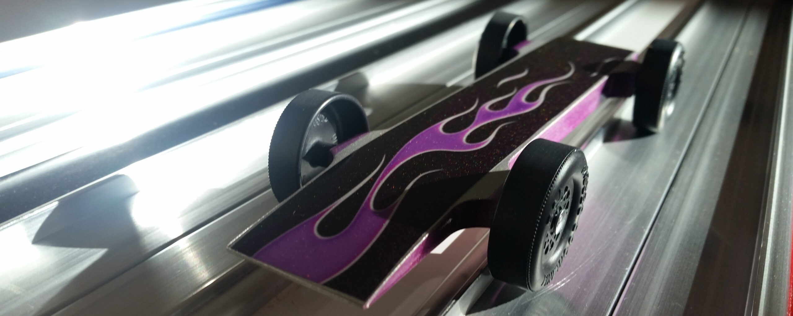 Fully Built Purple Pinewood Derby Car